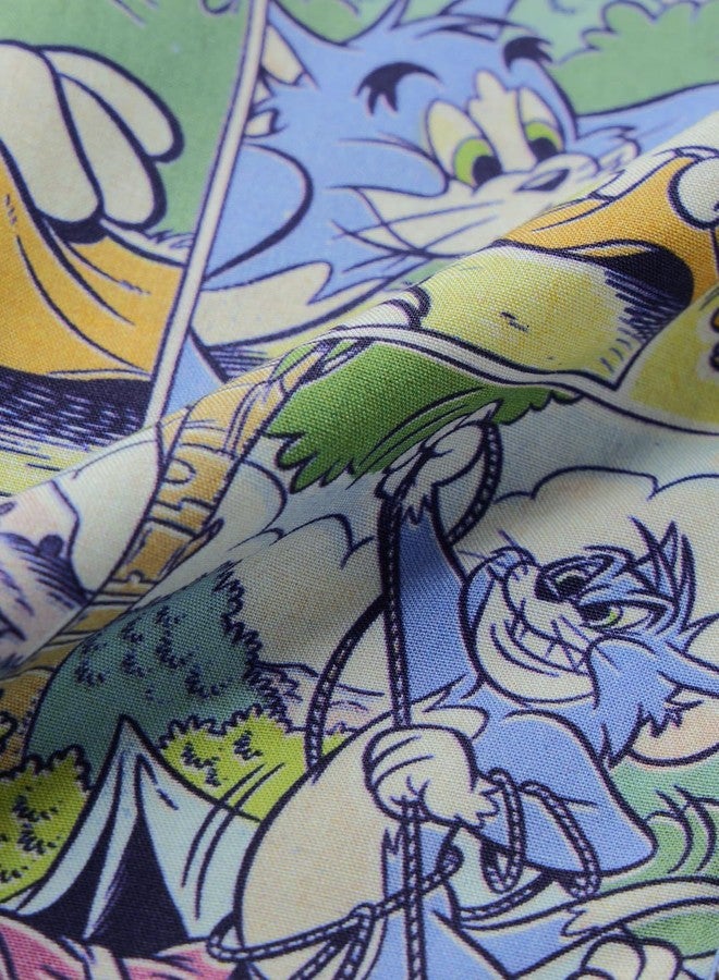 ذا سوليد ستور متجر ذا سوليد: قمصان توم وجيري للأولاد بأكمام قصيرة وياقة وأزرار أمامية وألوان متعددة مطبوعة بالكامل من الفسكوز (من 2 إلى 8 سنوات) - Image 5